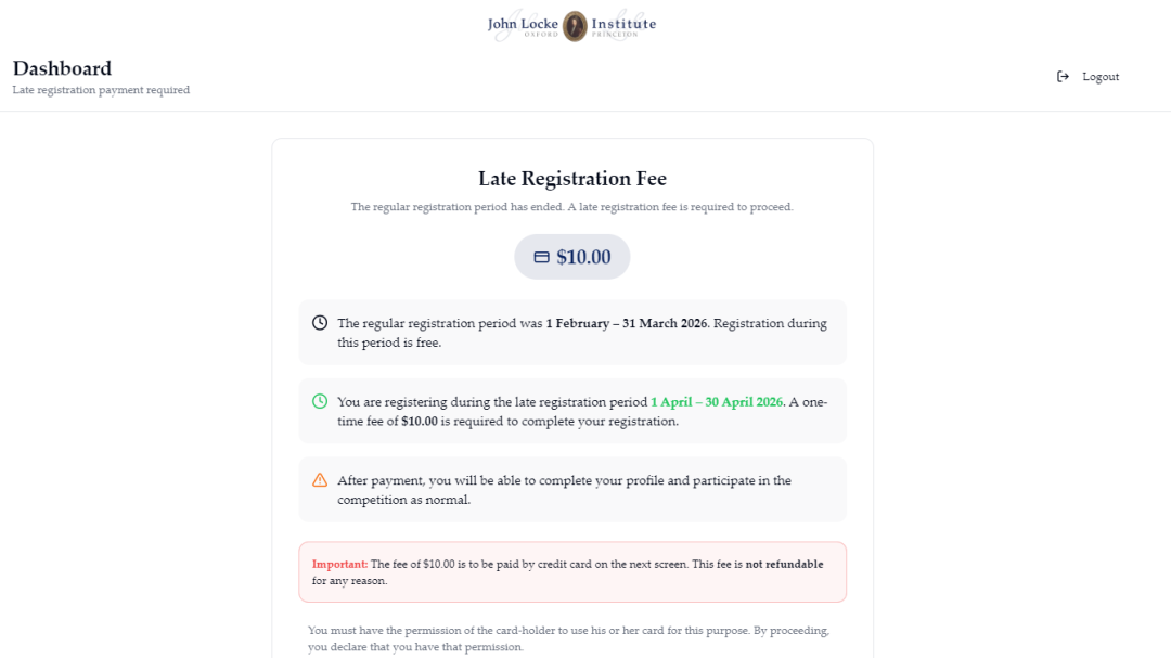 竞赛资讯 | 2026 John Locke写作竞赛 新增延迟报名窗口