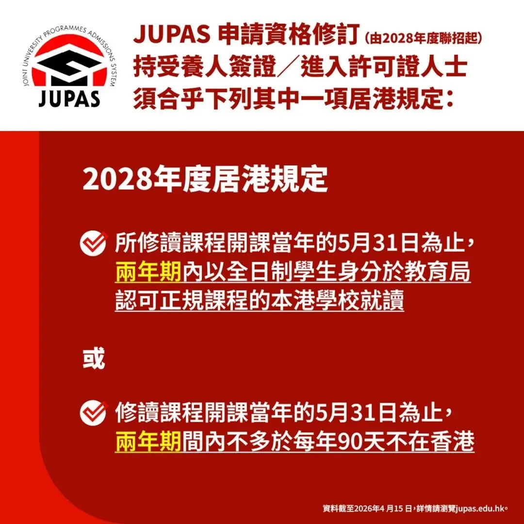 DSE门槛进一步收紧：受养人子女未能满足居港时长？走Non-JUPAS！
