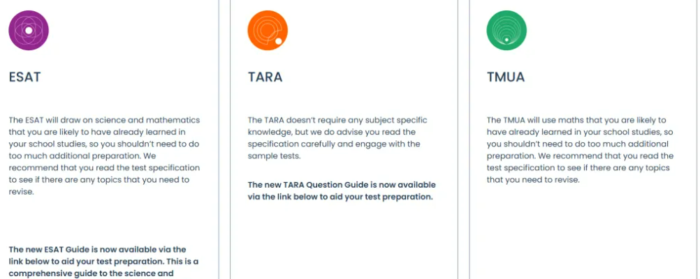 ESAT/TMUA/TARA考试安排公布！考试时间5天任选！中国区考生除外！