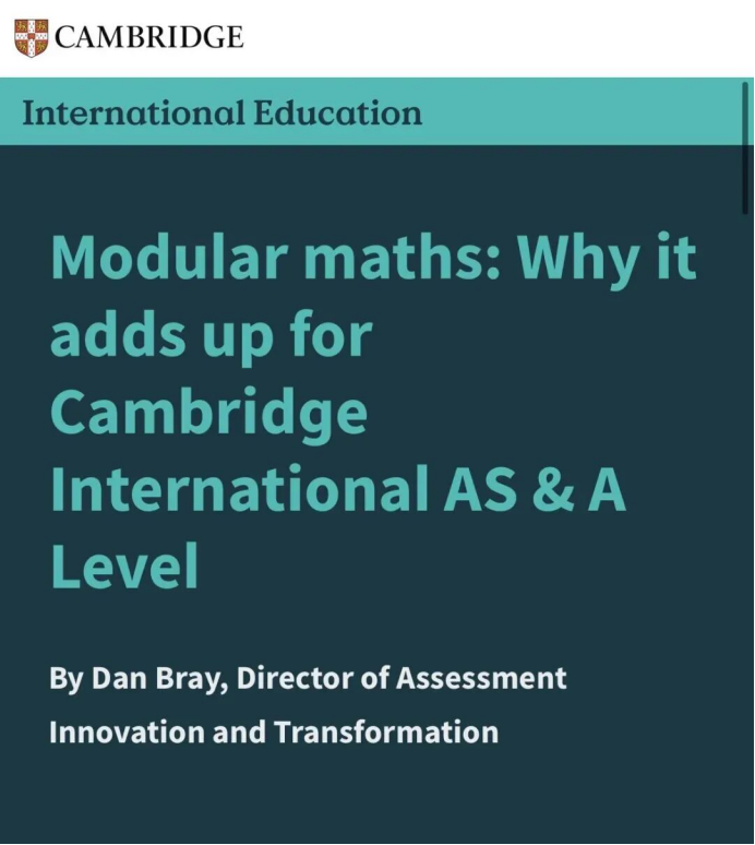 重磅！CAIE 官宣 A-Level 数学大改革：模块化时代正式到来，26/27Fall 考生必读