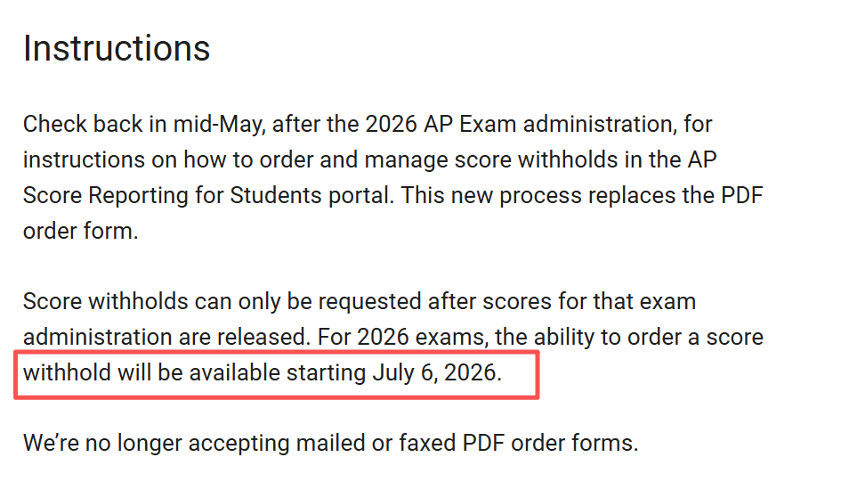 AP | 206年度AP考试如何取消成绩或隐藏递成绩 AP | 206年度AP考试如何取消成绩或隐藏递成绩