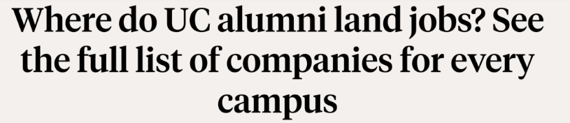 加州大学系统（UC）的毕业生们，一般都选择去哪儿工作？
