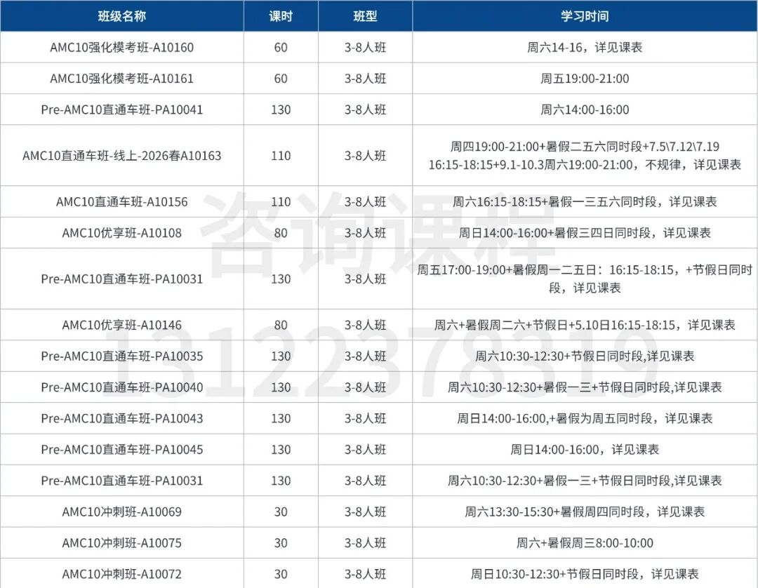 2026年AMC10竞赛培训，零基础到冲奖，机构40节课少走弯路！