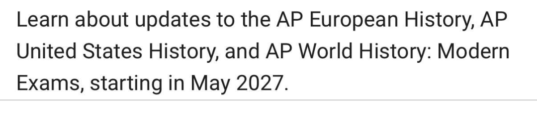 CB宣布AP历史类三门学科考试将在2027年5月同步进行重大变动