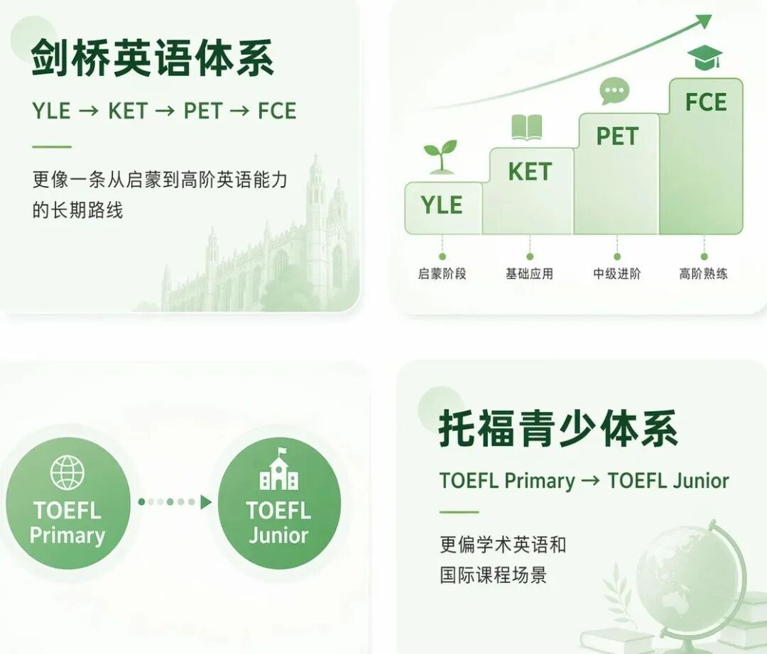上海小囡英语考试怎么选 剑桥英语KET和小托福考试区别一文理清