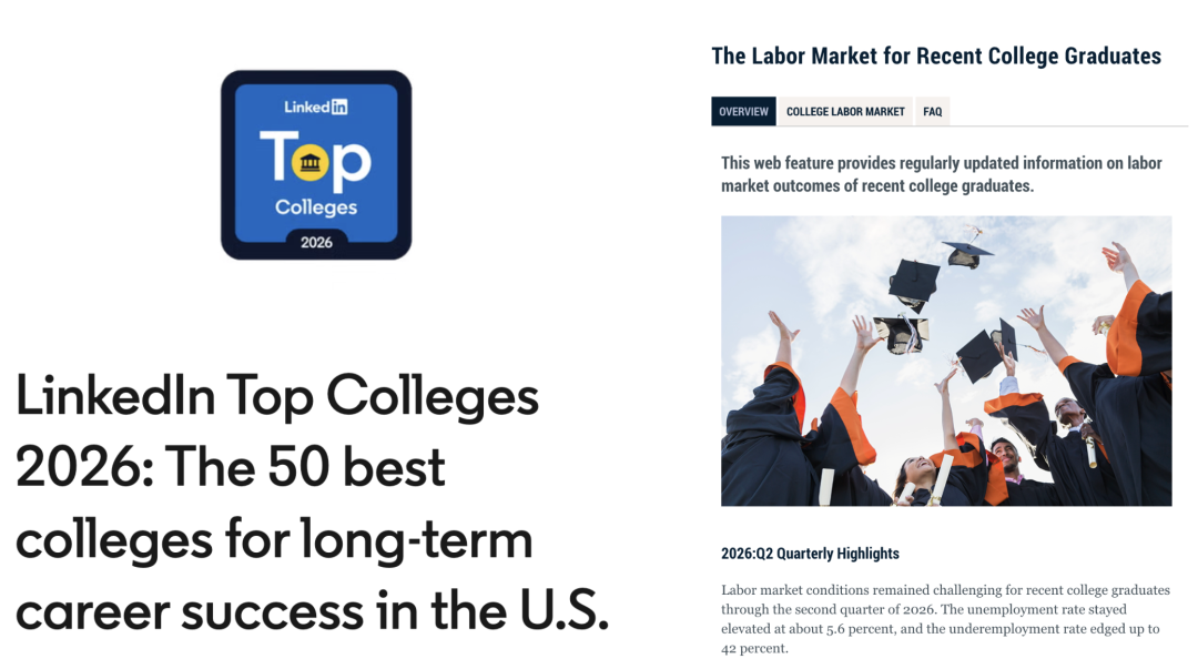 两份榜单:LinkedIn就业Top50学校 + 纽约联储73个专业薪资——选校选专业新逻辑 两份榜单:LinkedIn就业Top50学校 + 纽约联储73个专业薪资——选校选专业新逻辑