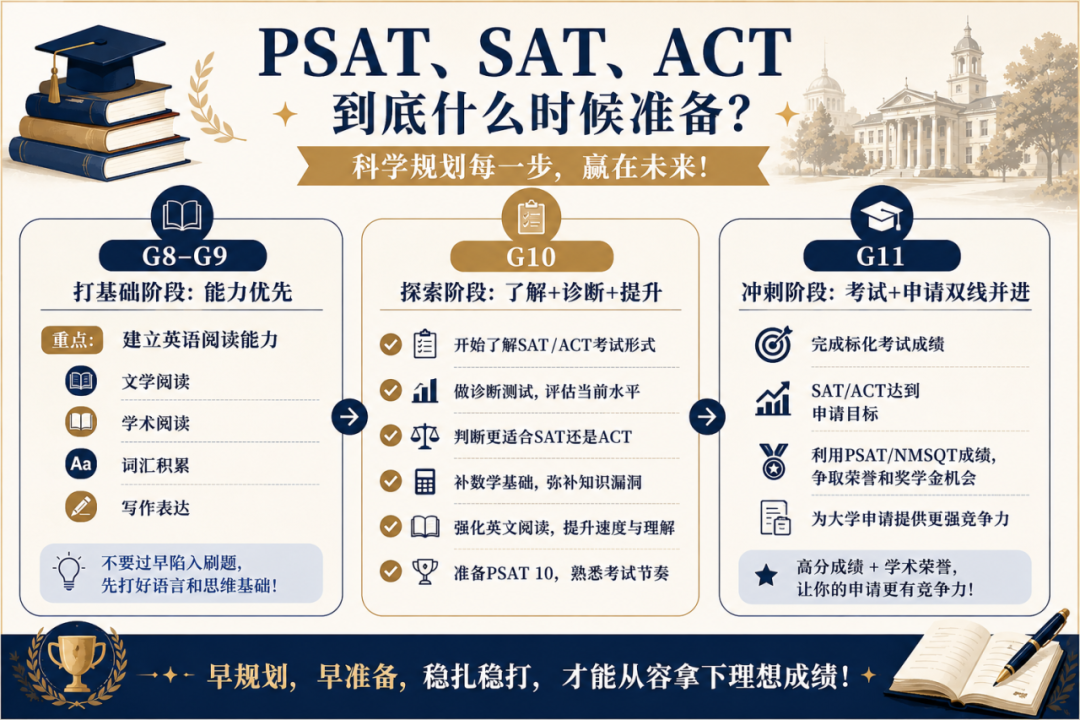 美国高中标化考试怎么规划？PSAT、SAT、ACT一次讲清