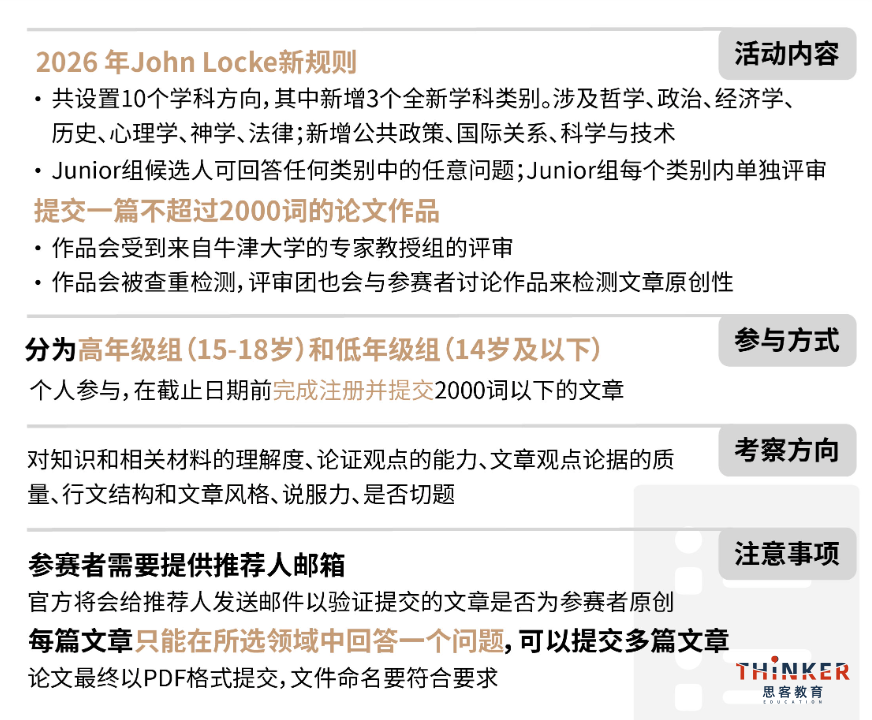 爬藤首选| 写作竞赛天花板—JohnLocke竞赛超全介绍! 爬藤首选| 写作竞赛天花板—JohnLocke竞赛超全介绍!