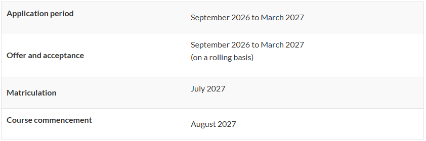 2027Fall | 南洋理工大学各专业申请时间汇总