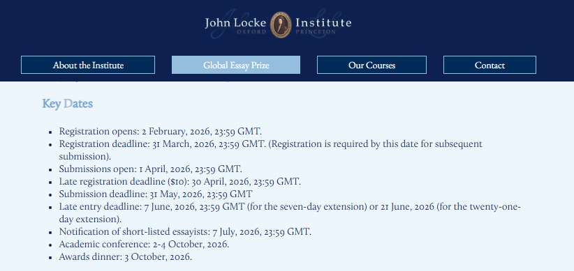 John Locke写作竞赛全解析 2026新规巨变 一文读懂