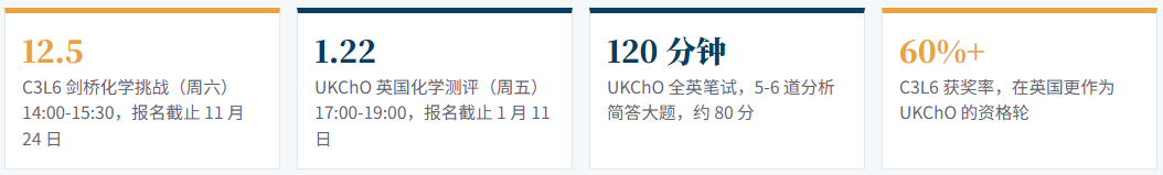 2027 UK Chemistry Olympiad(UKChO)新一轮报名已经开启 2027 UK Chemistry Olympiad(UKChO)新一轮报名已经开启