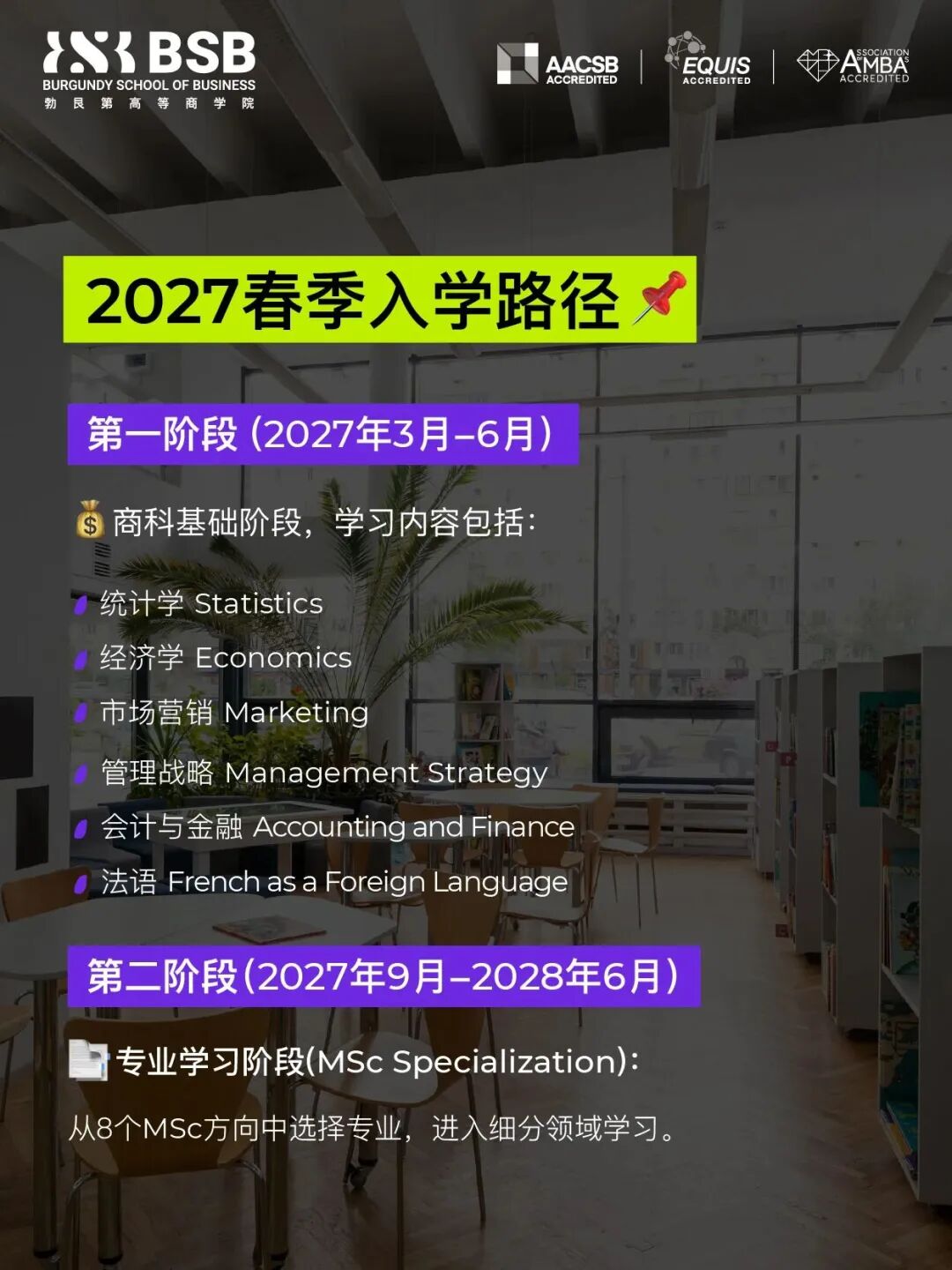 BSB勃艮第高商2027春季申请开放！18个月硕士双学位！