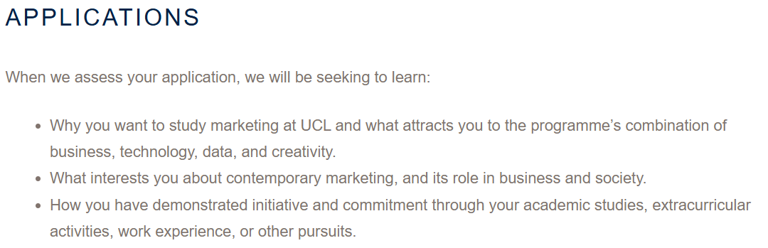 UCL管理学院评估重点 UCL管理学院评估重点