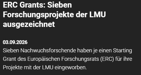 LMU拿下7项ERC Starting Grants 德国人文社科同样强大
