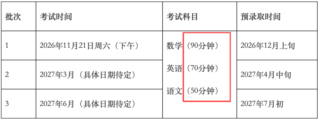 世外考试时间变化