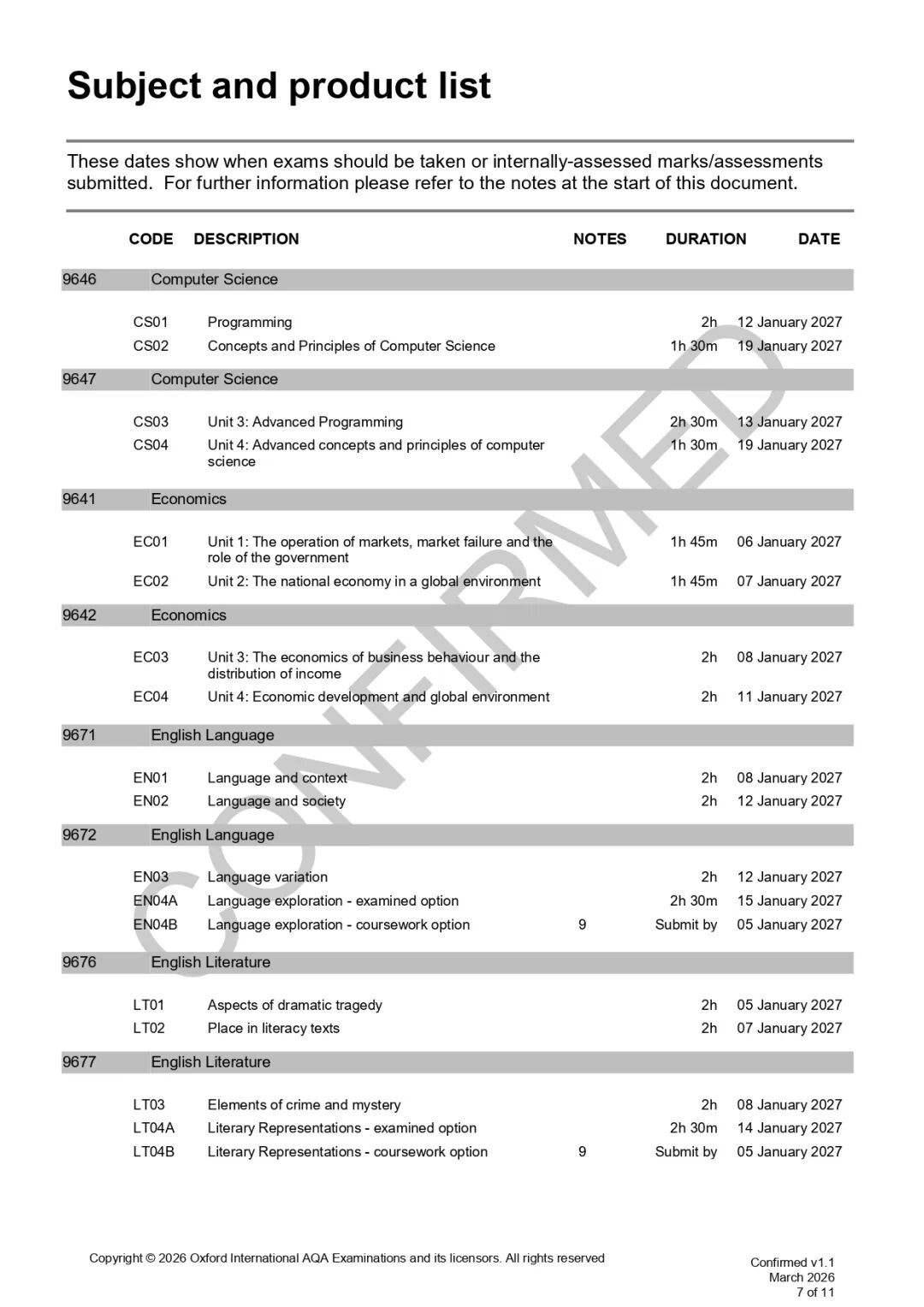 2027年1月爱德思、牛津AQA IAL报名及考试时间,窗口一次看懂,报名不踩坑!!