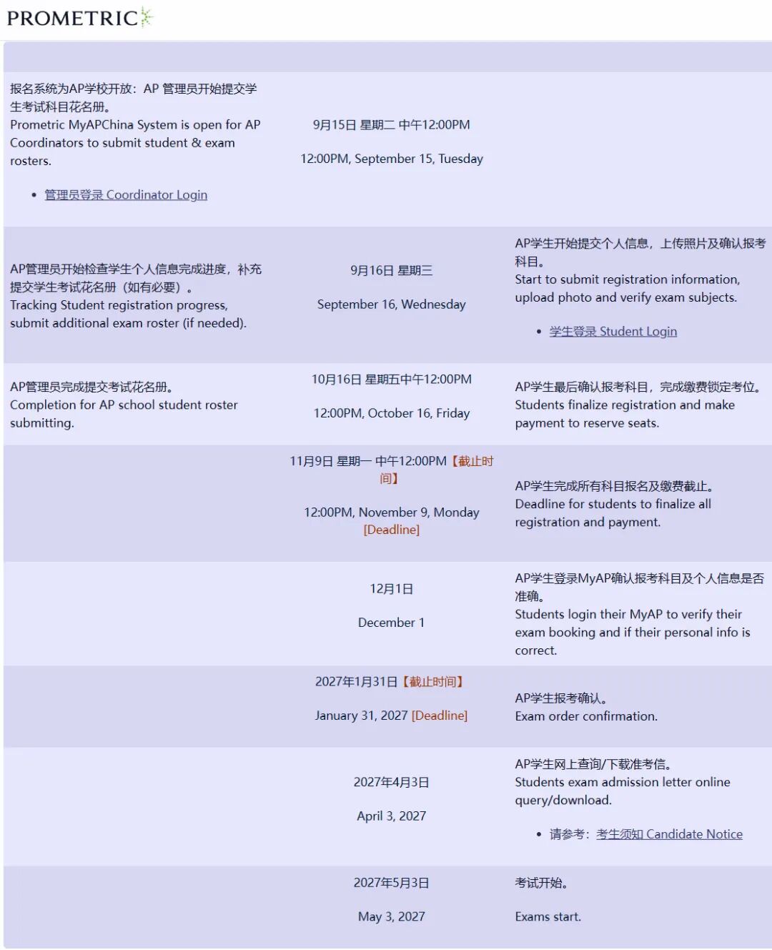 中国大陆2027年AP考试报名 即将开始缴费 记得锁定考位