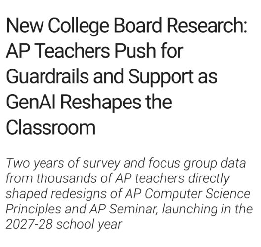 AP Seminar 和 AP CSP 2027-28 学年改革落地:AI可以用了,但怎么用? AP Seminar 和 AP CSP 2027-28 学年改革落地:AI可以用了,但怎么用?