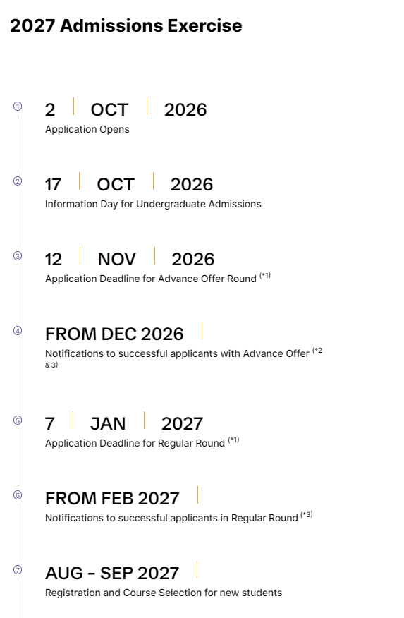 提醒|2027Fall香港八大院校本科申请时间轴! 提醒|2027Fall香港八大院校本科申请时间轴!