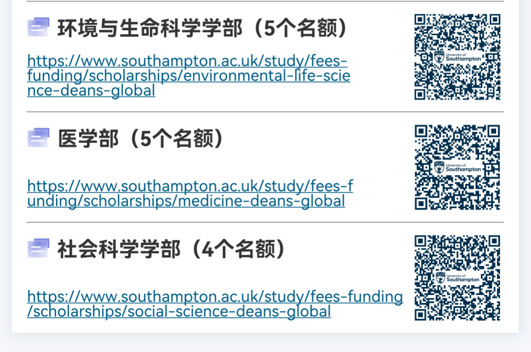 南安信息|南安普顿大学奖学金指南