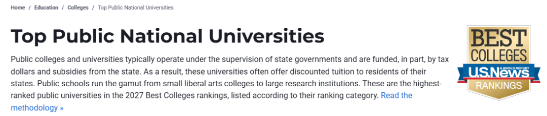2027 USNews全美最佳公立大学排名发布!UCB、UCLA并列第一! 2027 USNews全美最佳公立大学排名发布!UCB、UCLA并列第一!