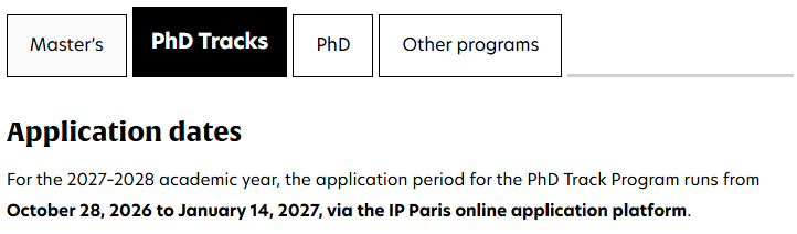 27fall申请季 | IP Paris两年制硕士&五年制硕博PhD网申时间公布! 27fall申请季 | IP Paris两年制硕士&五年制硕博PhD网申时间公布!