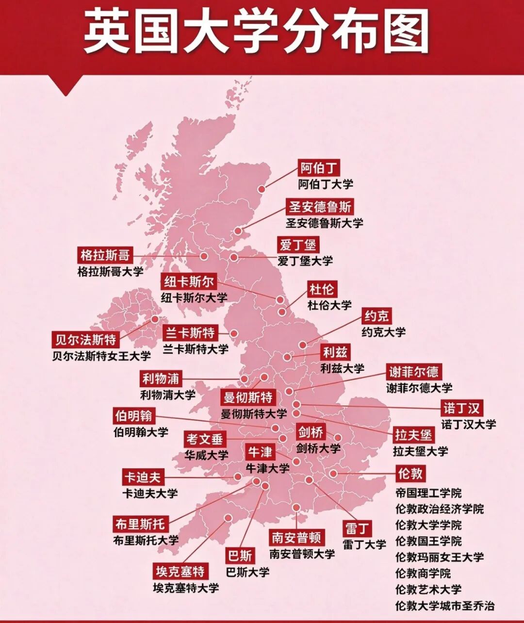 英国大学分布地图一览!盘点英国各区域大学地理位置 英国大学分布地图一览!盘点英国各区域大学地理位置