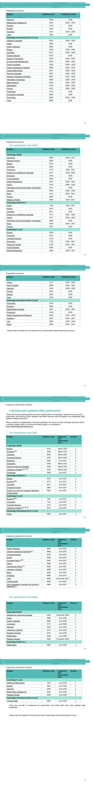 CAIE考纲重大更新：多科考点与考核模式全面调整